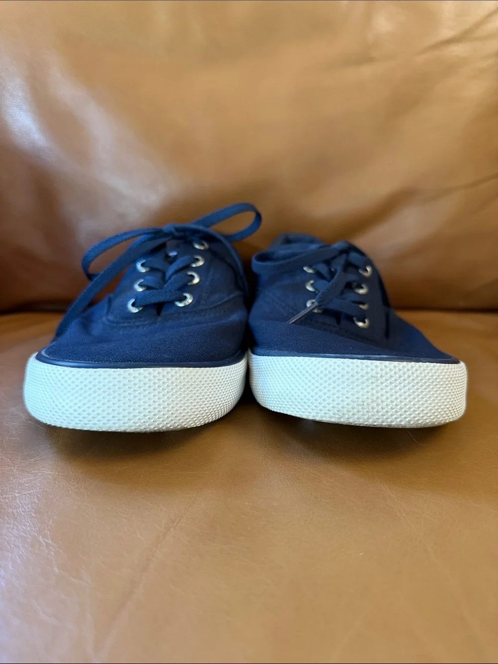 Men's Sperry Top-Sider Striper II CVO Lace Up Sneakers Sz 8.5 Navy Blue White